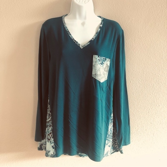 Chico’s Woman’s Paisley Woven-Back Tunic Plus Size L - Picture 1 of 14